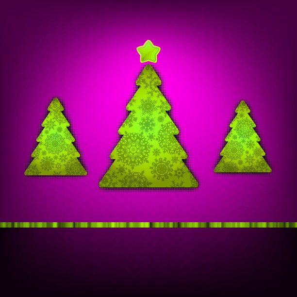 圣诞树卡片模板。EPS 8图片下载