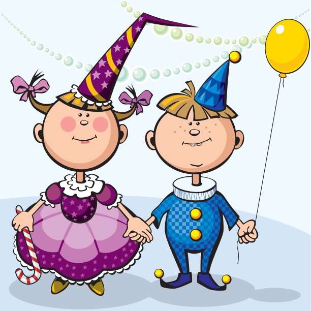 穿着奇装异服的孩子们图片下载