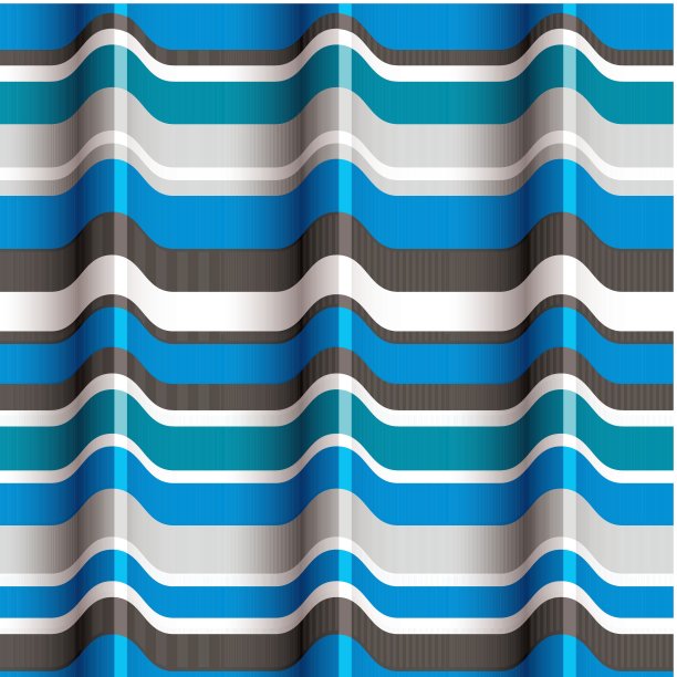 三维蓝色波浪无缝模式。图片下载