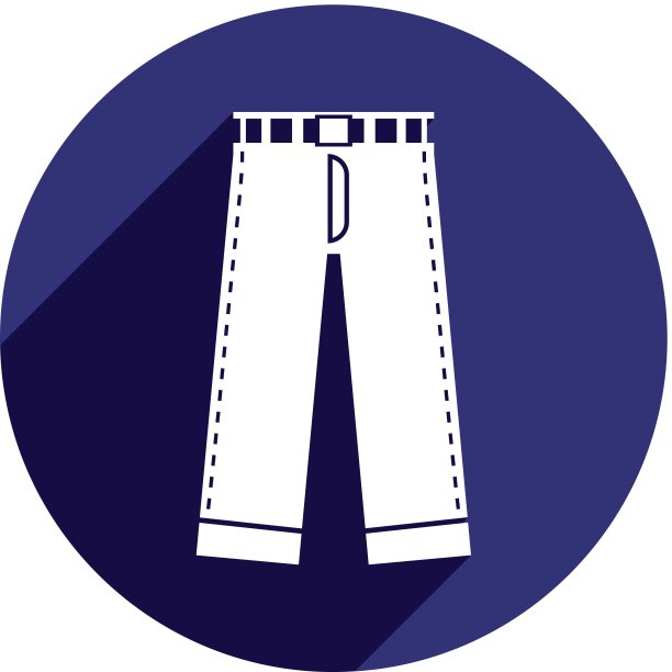 牛仔裤矢量图标孤立。图片下载