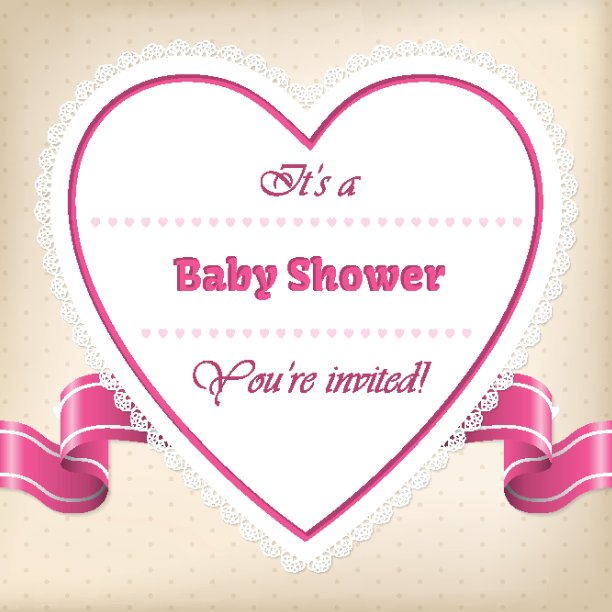 用爱心和丝带迎接宝宝图片下载