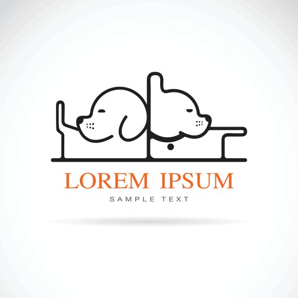 向量图像的狗设计在白色的背景图片下载