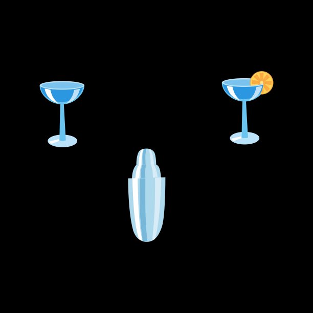 酒保调好调酒器和鸡尾酒图片下载
