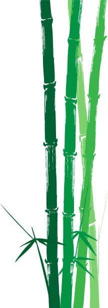 手绘的竹绿剪影映衬图片下载