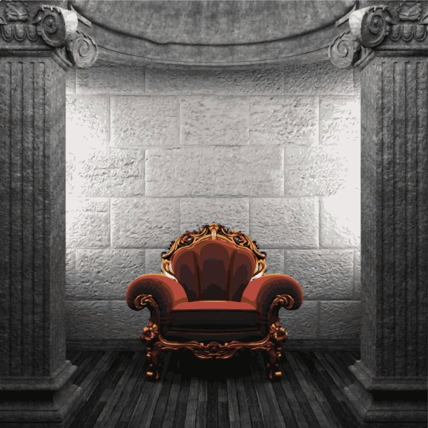 矢量石柱和椅子图片下载