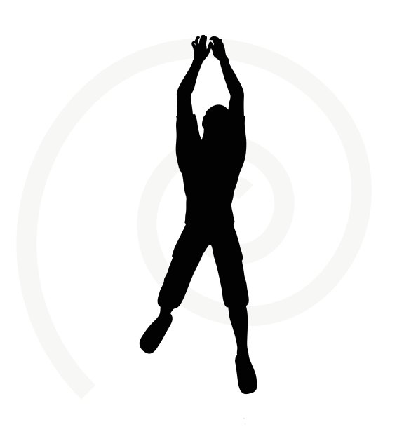 白色背景上孤立的男子剪影图片下载