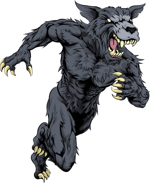 狼的体育吉祥物还是狼人奔跑图片下载