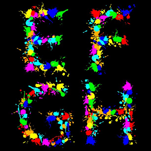 字母颜色滴图片下载