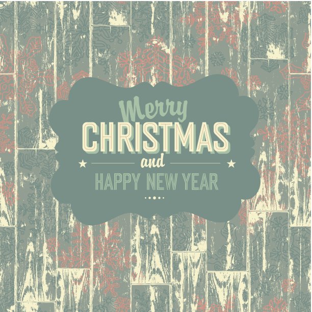 圣诞快乐，复古卡。向量,EPS10图片下载
