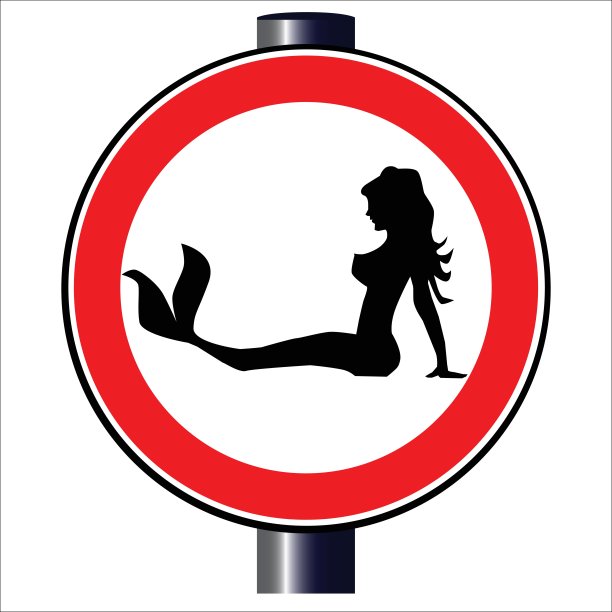 卡车司机美人鱼路标图片下载