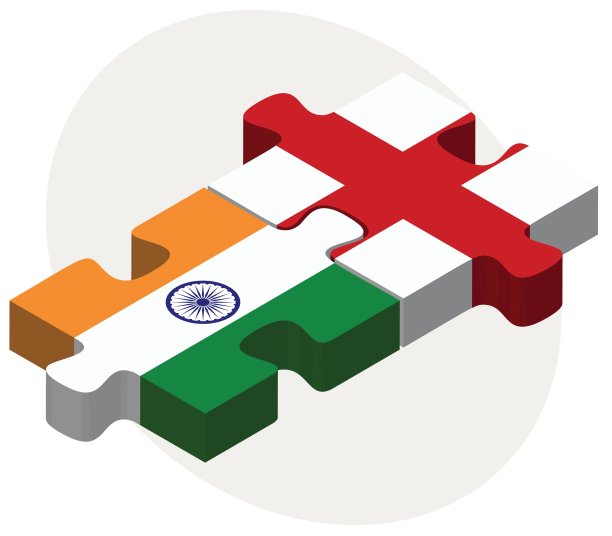 印度和英国国旗的拼图图片下载