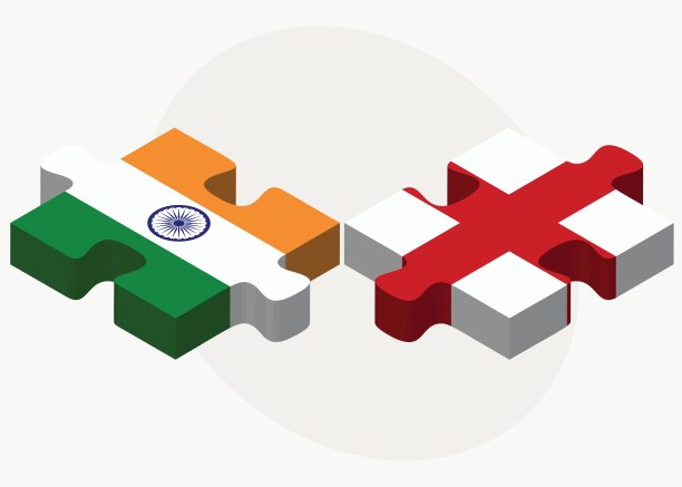 印度和英国国旗的拼图图片下载