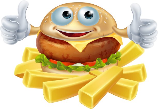 卡通汉堡和薯条图片下载