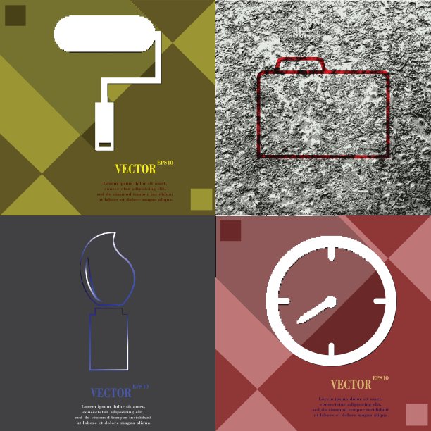 一组抽象背景与不同的网页图标图片下载