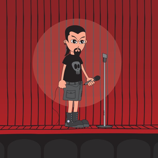 现场乐队男孩卡通人物图片下载