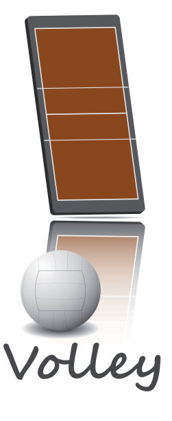 排球场地和球的插图。图片下载