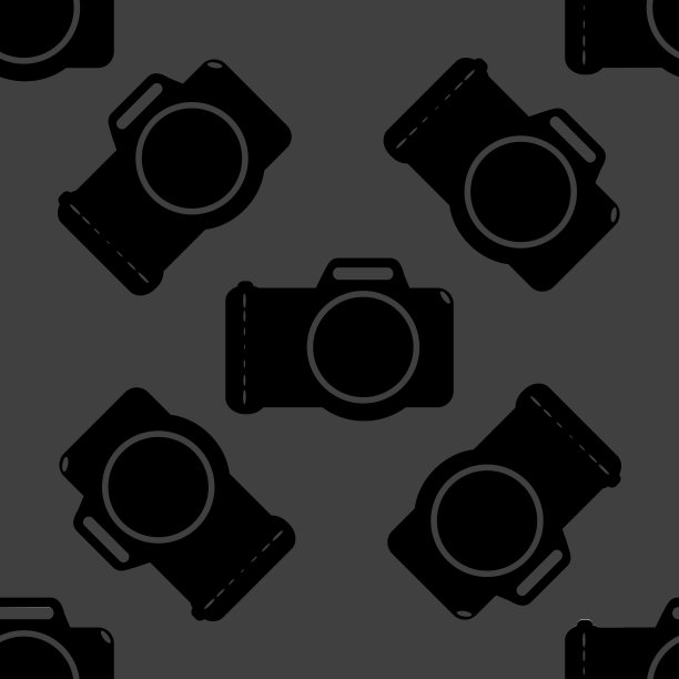 照片相机网络图标。平面设计。无缝的灰色模式。图片下载