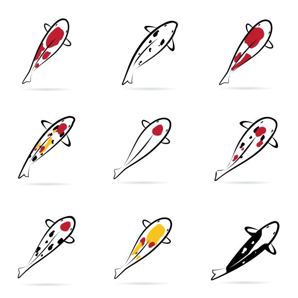 向量鲤鱼锦鲤集图片下载