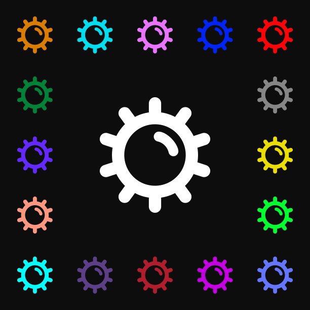 太阳图标符号。为你的设计添加了很多色彩丰富的符号。向量图片下载