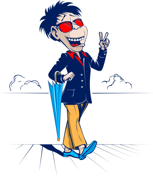 带着遮阳伞的卡通人物图片下载