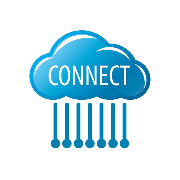 矢量标志连接云芯片图片下载