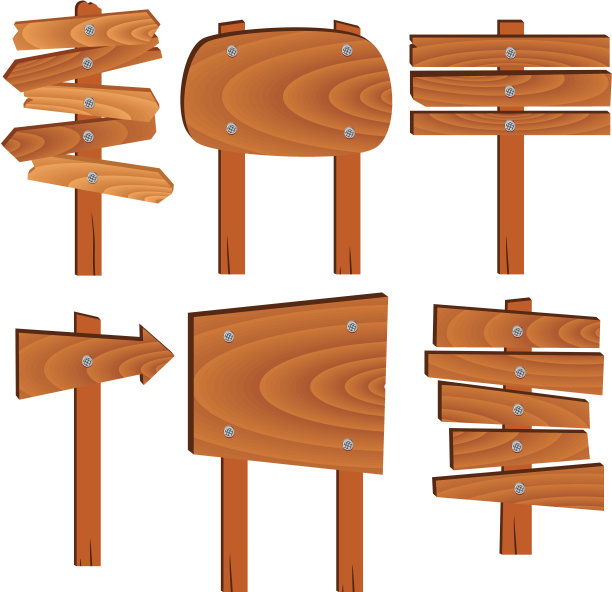 矢量木标志和元素图片下载
