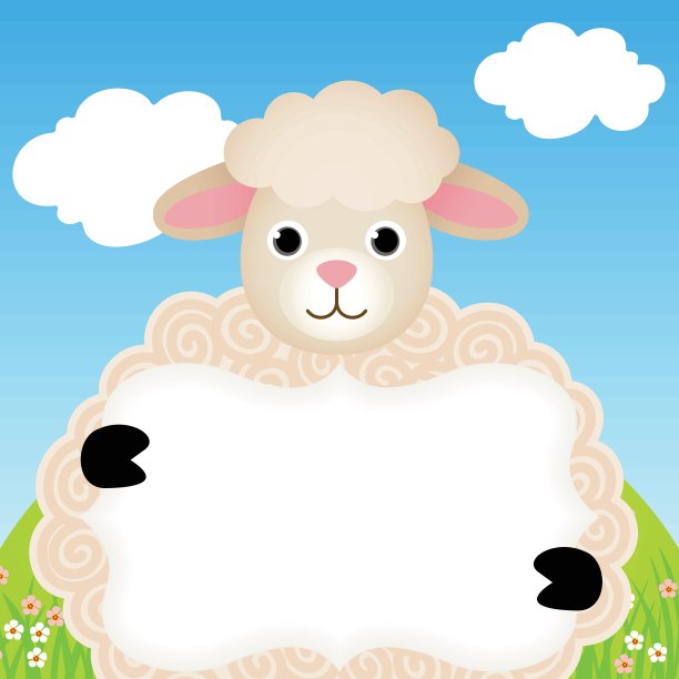 背景与羊和标签图片下载
