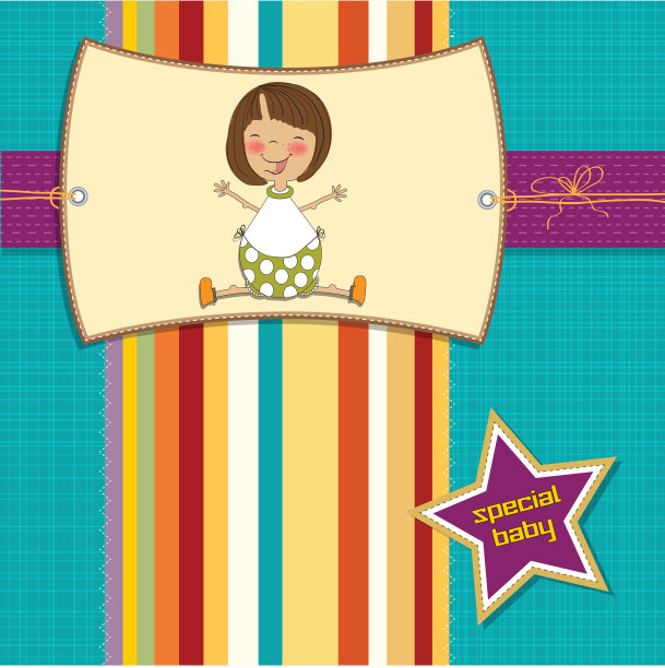 新生女婴通告卡图片下载