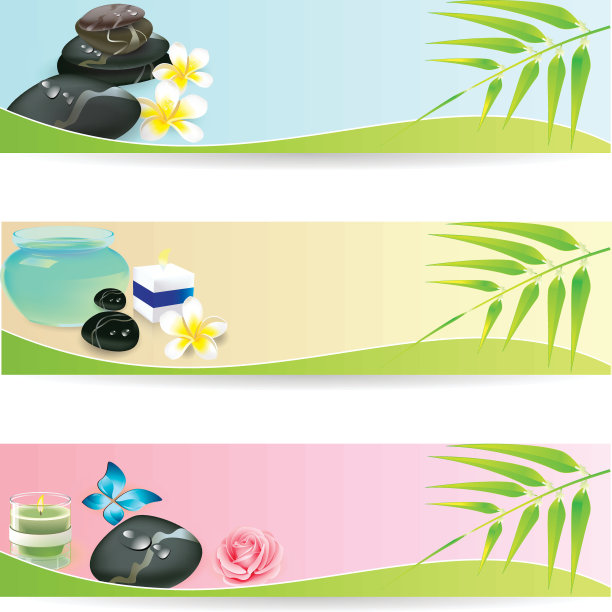 石温泉鸡蛋花横幅集图片下载