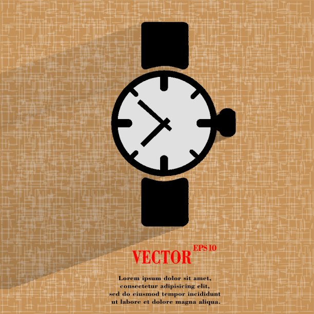 手表,时钟。平面现代网页按钮上的平面几何抽象背景图片下载