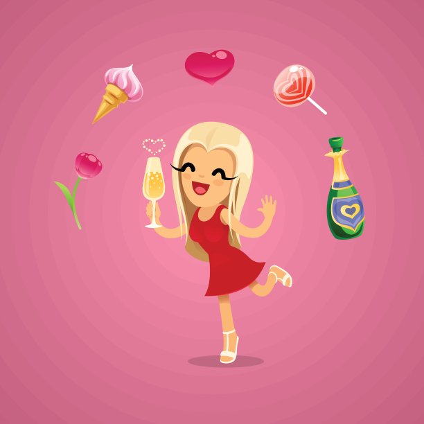 浪漫的设定与性感的金发女郎图片下载