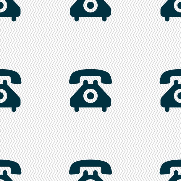 复古手机图标标志。无缝图案与几何纹理。向量图片下载