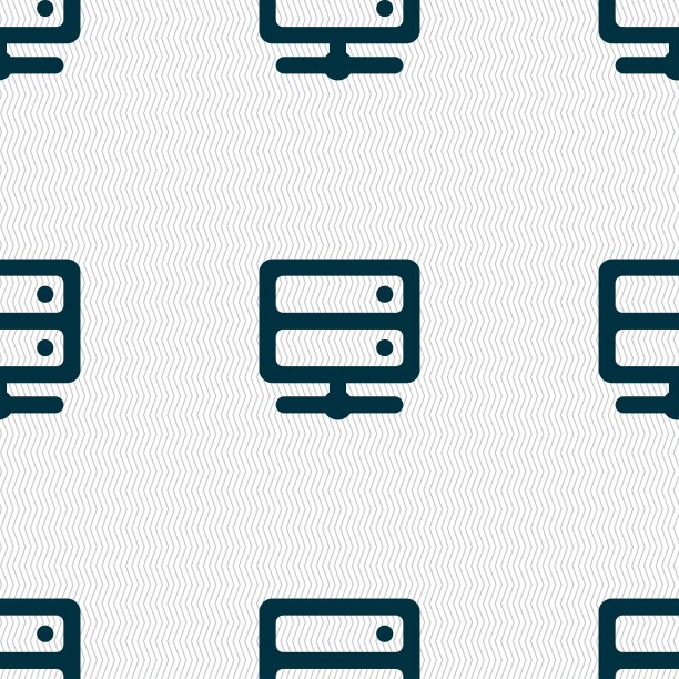 服务器图标符号。无缝图案与几何纹理。向量图片下载