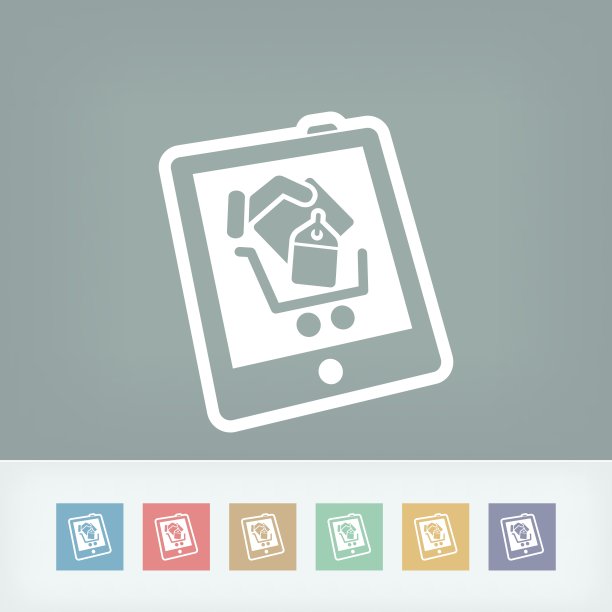 在平板电脑上购物图标图片下载