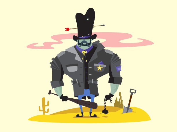 狂野西部警长卡通人物图片下载