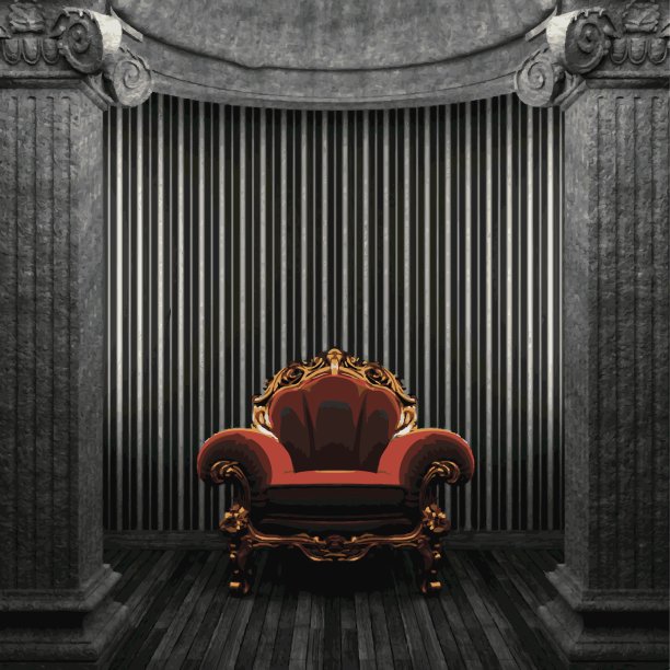 矢量石柱和椅子图片下载