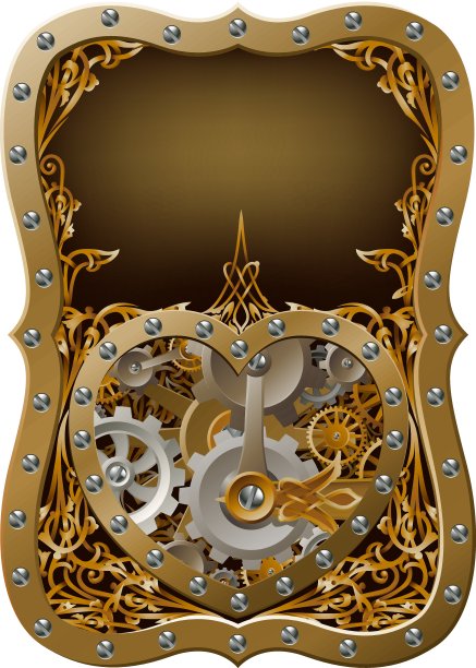 机械齿轮发条心概念图片下载