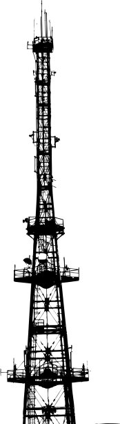 通信塔，用于电视和移动电话信号。向量生病图片下载