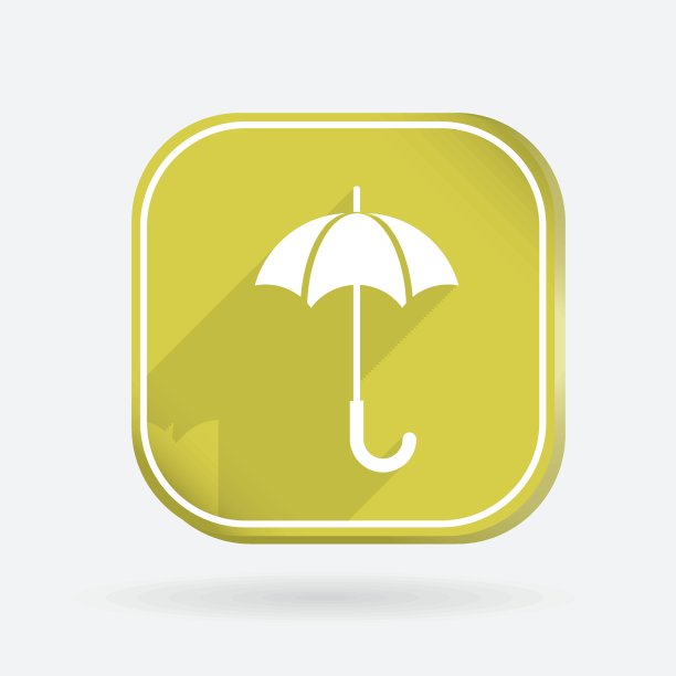 伞。颜色正方形图标图片下载