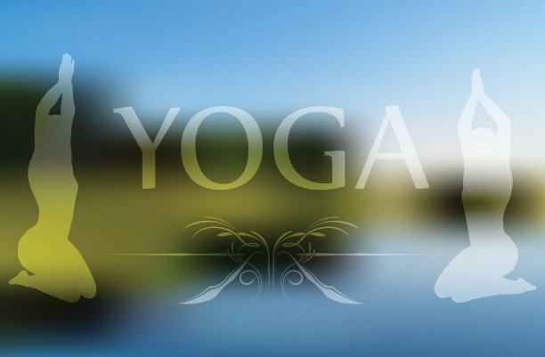 模糊背景上的瑜伽图片下载