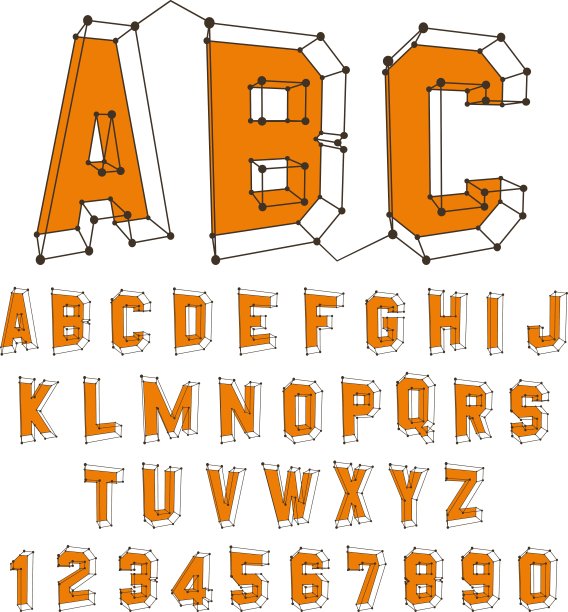 字母集。3 d矢量插图。设计元素。图片下载