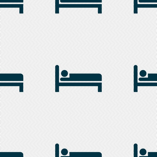 酒店的图标符号。无缝图案与几何纹理。向量图片下载