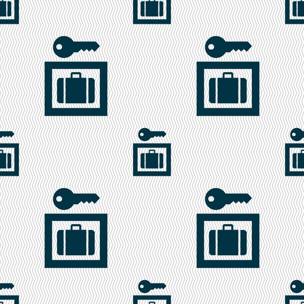 行李寄存标志。无缝图案与几何纹理。向量图片下载