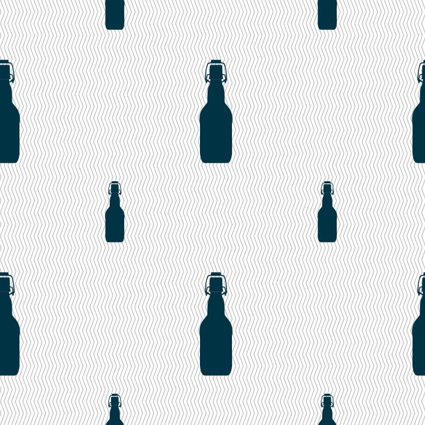 瓶图标符号。无缝图案与几何纹理。向量图片下载