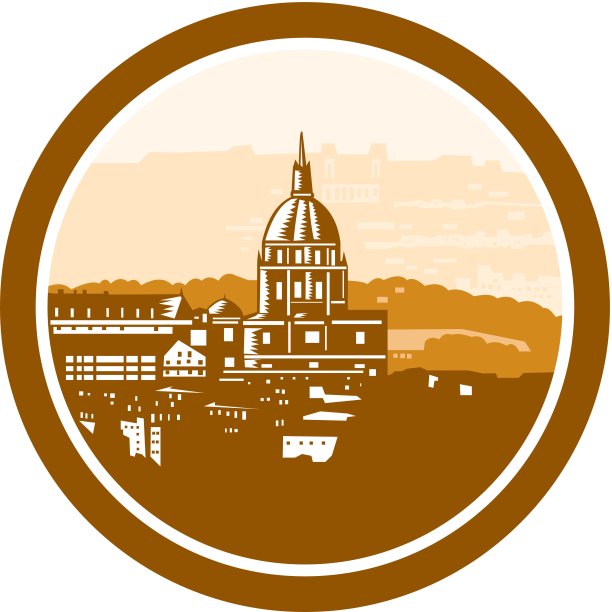 法国巴黎荣军院的金色教堂圆屋顶木刻图片下载