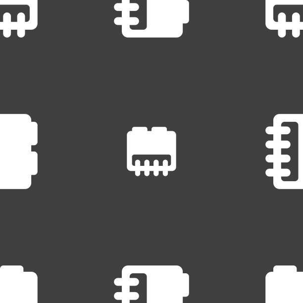 记事本，日历图标标志。灰色背景上的无缝模式。向量图片下载