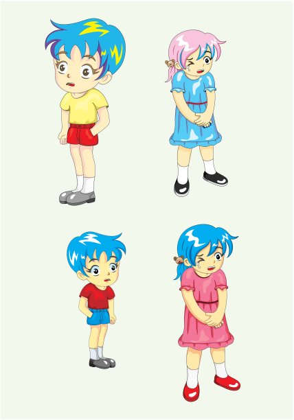 男孩和女孩向量图片下载