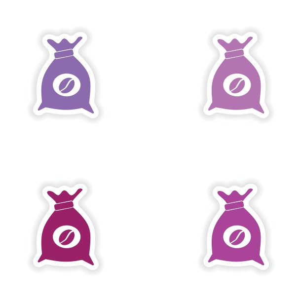 装配现实的贴纸设计在纸咖啡袋图片下载