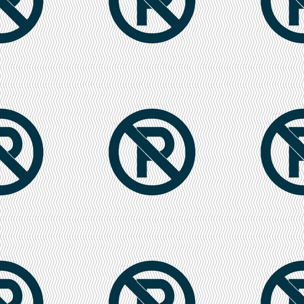 禁止停车标志。无缝图案与几何纹理。向量图片下载