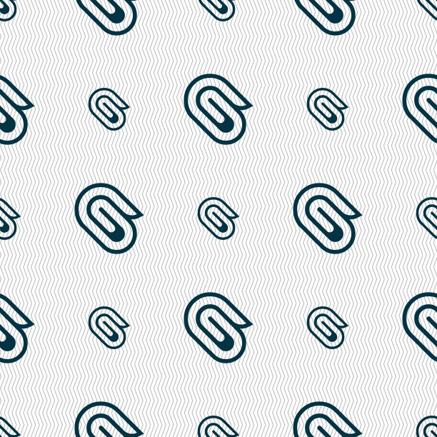 回形针图标标志。无缝图案与几何纹理。向量图片下载